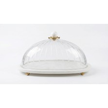 sembol Oval 35CM Cam Kapaklı Mermer