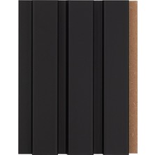Masay Ahşap Lambiri Duvar Paneli  -Soft Touch Siyah Ahşap - 18 mm