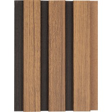 Masay Ahşap Lambiri Duvar Paneli - Teak Black  - 18 mm