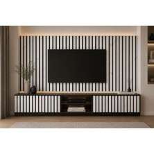 Masay Akustik Duvar Paneli - 60X280 cm - Bianco -  8 mm Kalınlık