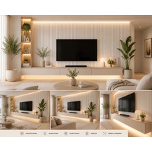 Masay Akustik Duvar Paneli - 60X280 cm - Beyaz - 8 mm Kalınlık