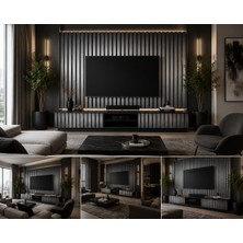 Masay Akustik Duvar Paneli - 60X280 cm - Gümüş / Silver -  8 mm Kalınlık