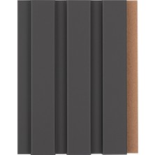 Masay Ahşap Lambiri Duvar Paneli - Soft Touch Antrasit - 18 mm