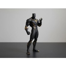 Craftel Black Panther Altın Detaylı Figür - Kara Panter Ayakta Duruş Pozu Biblo Marvel Avengers Masaüstü Dekoratif Obje Koleksiyonluk