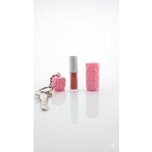 Kalp Desenli Anahtarlıklı Ruj ve Lip Gloss Kılıfı Saklama Kutusu - Çanta Aksesuarı 3D Yazıcı