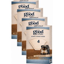 The Good Sparks 4 Paket Filtre Kahve Kağıdı Büyük Boy 4 Numara (4 Paket x 80 Adet)