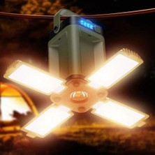 DAMMERUN Solar Katlanabilir Kamp Lambası – Güneş Enerjili, USB Şarjlı, Powerbank Özellikli Taşınabilir Işık