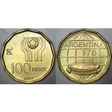 Banknoting Arjantin 100 Peso 1977 HATIRA-1978 Dünya Futbol Şampiyonası. Çil(-)