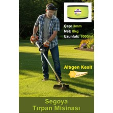 Segoya İnce Çap Tırpan Misinası 3 mm Altıgen, 1000 mt Profesyonel Ot - Çim Biçme Misinası, Motorlu Tırpan İpi