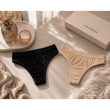 Andino 2'li Tanga Likra Pamuklu String Sexi Kadın Külot