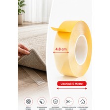Arkhelais Halı Bandı - Kaydırmaz Çift Taraflı Bant - Kilim Paspas Sabitleme Bandı 48 mm x 5 M