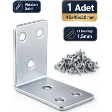 Arkhelais L Demiri - Köşebent Bağlantı Aparatı - Mobilya Dolap Duvar Sabitleme Gönye Metal Bağlantı Parçası 45X45X30 mm 1 Adet