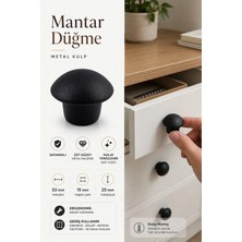 Arkhelais Dolap Kulpu Siyah Metal Mantar Düğme Kulp Çekmece Mobilya Keson Komodin Kulpu 33 mm