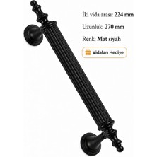 Arkhelais Dolap Kulpu 224 mm Mat Siyah Metal Çekmece Kulpu Mutfak Dolabı Mobilya Kapak Kulp 22,4 cm