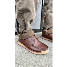 Eforia 2607 Kahve Hakiki Deri Tam Ortopedik Casual Günlük Erkek Ayakkabı