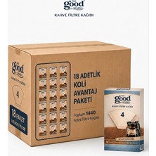 The Good Sparks 18 Paket Filtre Kahve Kağıdı Büyük Boy 4 Numara (18 Paket x 80 Adet)