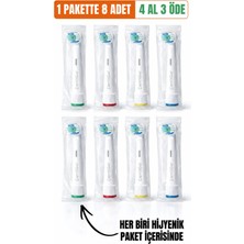 DentiGo Diş Fırçası Başlığı - Oralb | Braun Uyumlu - Elektrikli Diş Fırçası Yedek Başlıkları - 8'li Paket