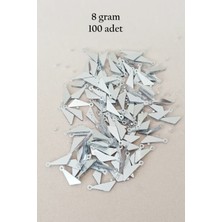 Beta Moda Hub Oya Abiye Bileklik Kolye Pleksi Metalik Plastik Pul Gümüş Renk 8 Gram 100 Adet - BNC533