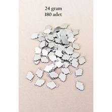 Beta Moda Hub Oya Abiye Bileklik Kolye Pleksi Metalik Plastik Pul Gümüş Renk 24 Gram 180 Adet - BNC564