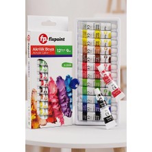Artlantis Akrilik Boya 12 Renk 9ml Tüp 1 Adet Fixpoint P-3608 12 Li Akrilik Boya Resim Dersi Tuval Ahşap Taş Boya Seti