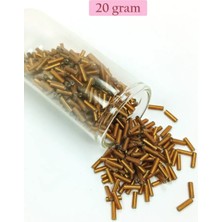 Beta Moda Hub Uzun Boru Kesme Boncuk Çap 2mm Uzunluk 10 mm - 20 Gram - Koyu Altın - BNC226