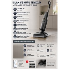 Roborock 20.000 Pa Güçlü Emiş, Dirtect Akıllı Kir Algılama, 60 Dakika Çalışma Süresi, 90°c Kendini Temizleme ve Kurutma Sistemi, Otomatik Deterjan Dozajlama, Tek Geçişte Süpürme ve Silme Teknolojisi