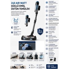 Tefal 240 Air Watt Ultra Güçlü Emiş, 70 Dakika Çalışma Süresi, 32,4V Çıkarılabilir Batarya, Flex Boru Teknolojisi, LED Motorlu Başlık