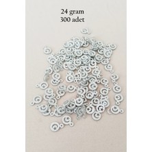 Beta Moda Hub Oya Abiye Bileklik Kolye Pleksi Metalik Plastik Pul Gümüş Renk 24 Gram 300 Adet - BNC576