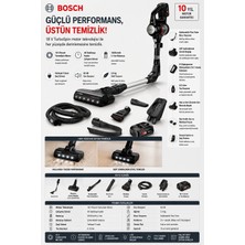 Bosch Katlanabilir Flex Tube Tasarım, 40 Dakika Çalışma Süresi, Çıkarılabilir Batarya, LED Motorlu Başlık, El Süpürgesi Fonksiyonu ve 10 Yıl Motor Garantisi
