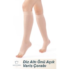 Akestoria Med Diz Altı Varis Çorabı, Burnu Açık, Orta Basınç (1 Çift)