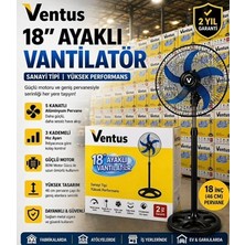 Belirtilmemiş Ventus Fs-18 18'' Sanayi Tipi Ayaklı Vantilatör | 80W | 3 Kademeli | Metal Kafesli | Sessiz Çalışma | Salınımlı Fan