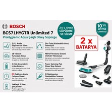 Bosch  Çift Batarya ile 80 Dakika Çalışma Süresi, 2'si 1 Arada Süpürme ve Silme, Hepa Filtreleme Sistemli Kablosuz Şarjlı Dikey Süpürge