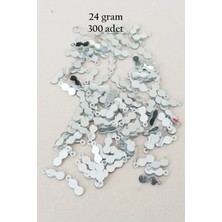 Beta Moda Hub Oya Abiye Bileklik Kolye Pleksi Metalik Plastik Pul Gümüş Renk 24 Gram 300 Adet - BNC568