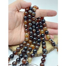 Yaşam Tohumu Akik Taşı Faset Kesim Dizi 12MM (62136)