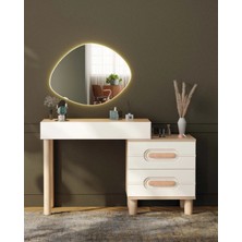 Miracool Orkide Aynalı Şifonyer / Makyaj Masası / LED Işıklı Ayna Dahil / Komple Mdf