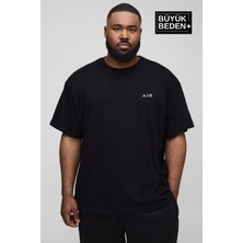 Superlife Erkek Büyük Beden Ar Baskılı 3xl-6xl Bisiklet Yaka Tshırt SPR26BTS510-01