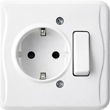 Eraplast Anahtarlı Topraklı Priz Sıva Altı 16A 250V Kombinasyon Priz + Anahtar Beyaz
