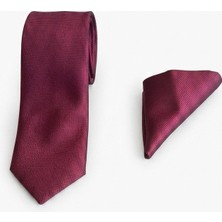 Sdnyazo Louis Cavalle Açık Bordo Erkek Kravat ve Mendil Seti - Polyester Kumaş