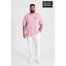 Superlife Erkek Büyük Beden Ar Baskılı 3xl-6xl Bisiklet Yaka Tshırt SPR26BTS510-01