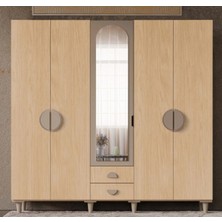 Miracool Ladin 5 Kapaklı Gardrop / 5 Kapılı Dolap / Komple Mdf / Modern Tasarım