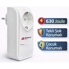 Mutlusan Tekli Şok Korumalı Priz 630 Joule Akım Korumalı Priz 16A 3500W Çocuk Korumalı Surge Protector
