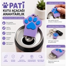 Saf Hobi Pati Tasarımlı Kutu Açacağı Anahtarlık | 3D Baskı Sevimli Kedi Patisi Içecek Açacağı