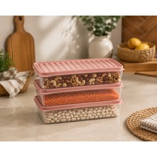 Yuzi Home Yuzi 3’lü Saklama Kabı Seti 1 Litre Derin Dondurucu ve Bulaşık Makinesi Uyumlu