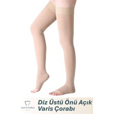 Akestoria Med Diz Üstü Varis Çorabı, Burnu Açık, Orta Basınç (1 Çift)