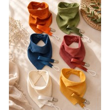 3Baby 12'li Set / 6 Adet Fular, Salya Önlüğü / 6 Adet Emzik Askısı / Bebek Hediyelik