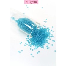 Beta Moda Hub Dökme Cam Kum Boncuk (11/0) 2 mm - 60 Gram -  Şeffaf Camgöbeği - BNC058