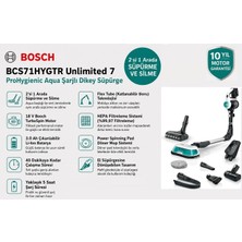 Bosch Kablosuz Şarjlı Dikey Süpürge – 2'si 1 Arada Süpürme ve Silme, Hepa Filtreleme Sistemi, Flex Tube Teknolojisi, 40 Dakika Çalışma Süresi, Çıkarılabilir Batarya
