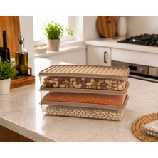Yuzi Home Yuzi 3’lü Saklama Kabı Seti 1 Litre Derin Dondurucu ve Bulaşık Makinesi Uyumlu