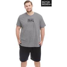 Superlife Süperlife Erkek Büyük Beden California 1974 Baskılı 3xl-6xl Bisiklet Yaka Tshırt SPR26TBS510-02