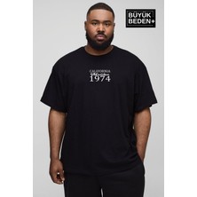 Superlife Süperlife Erkek Büyük Beden California 1974 Baskılı 3xl-6xl Bisiklet Yaka Tshırt SPR26TBS510-02